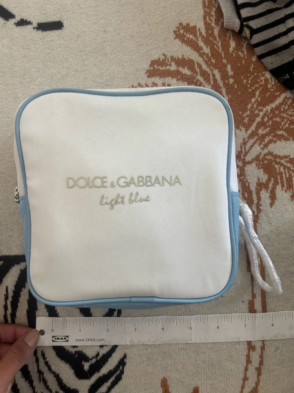 Dolce & Gabbana Light Blue White and Light Blue Travel Pouch